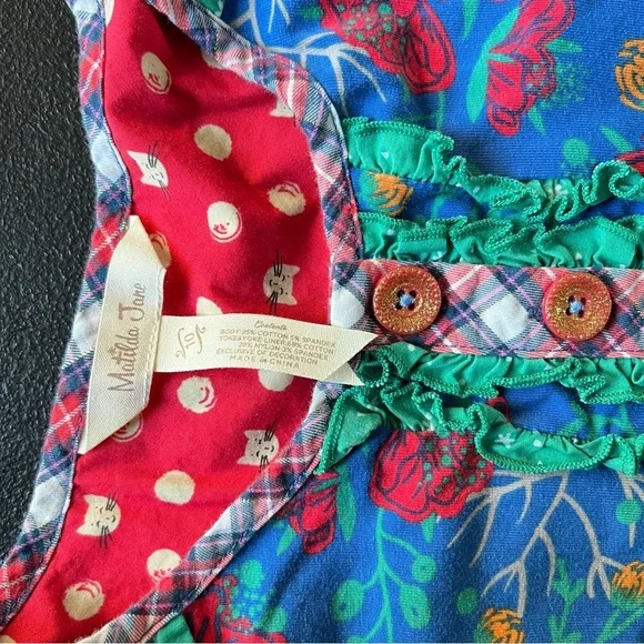 Matilda Jane Make Believe I Believe Tunic Long Sleeve Boho Blue Girls Size 10 - Picture 8 of 10